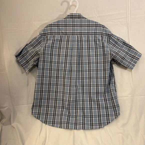 Men's Short Sleeve Blue Plaid Casual Button Down Shirt from NorthCrest Size XL - Picture 2 of 5